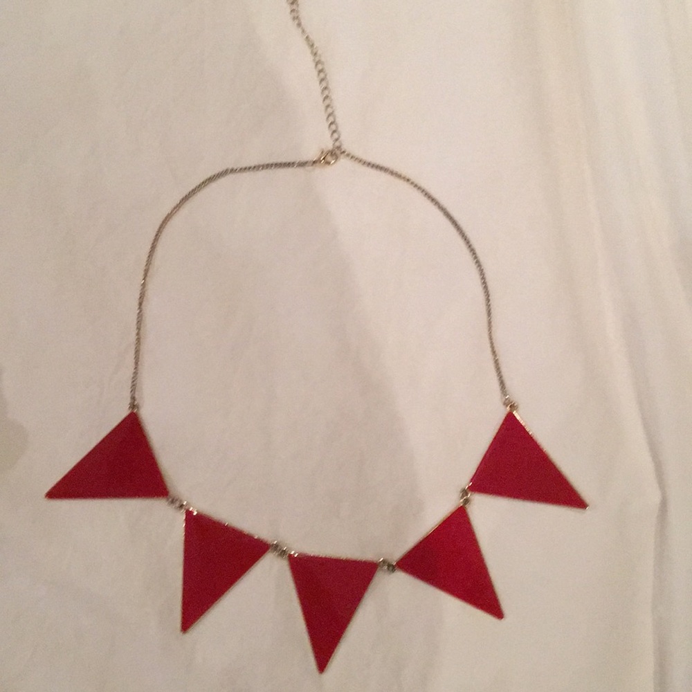 Reversible Necklace Red on one side Gold on other